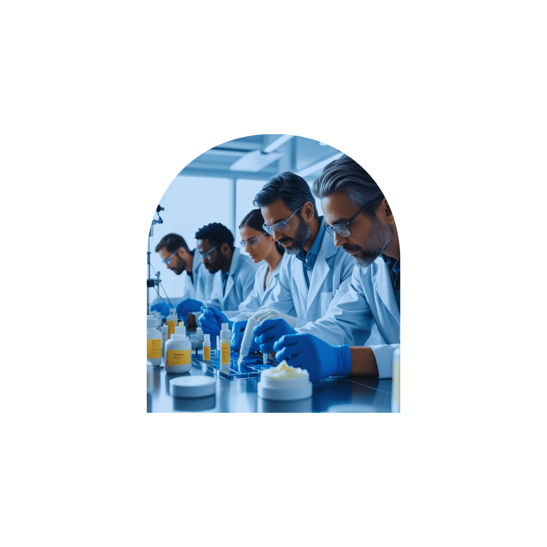 Team working in the lab
