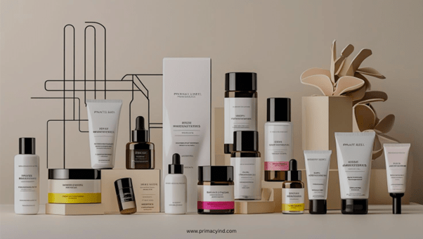 All Personal Care Product Arranged on studio wall